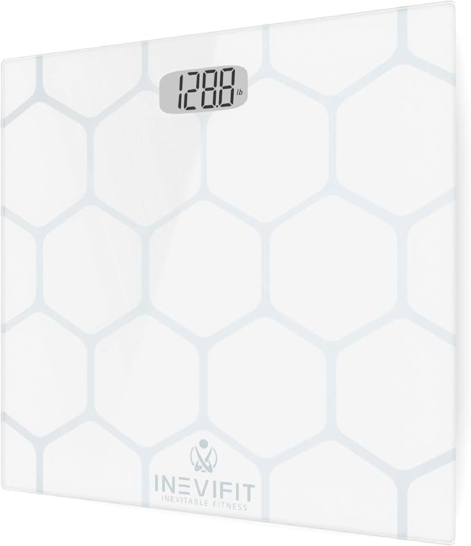 INEVIFIT Bathroom Scale, Highly Accurate Digital Bathroom Body Scale, Measures Weight up to 400 lbs. Includes Batteries