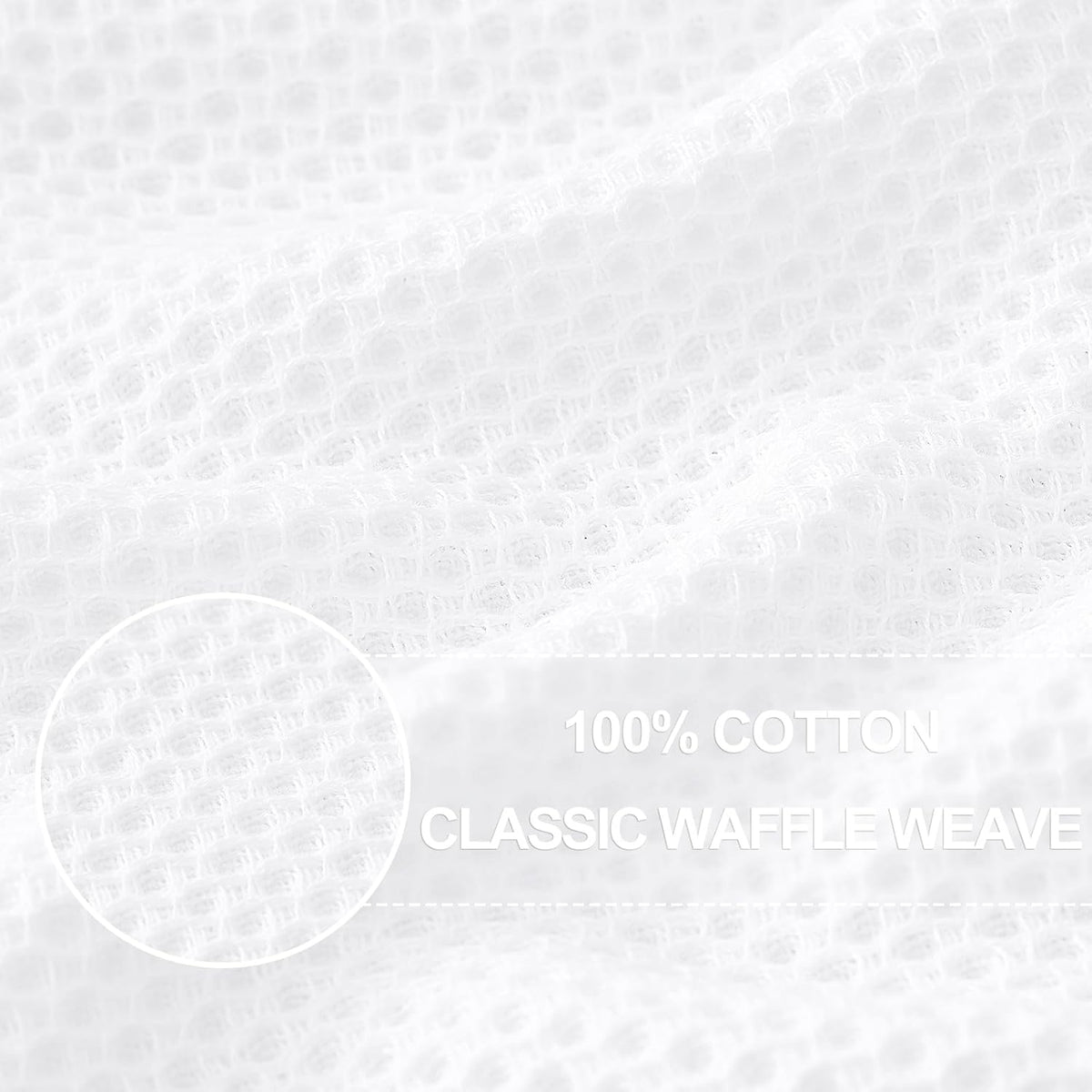 Homaxy 100% Cotton Waffle Weave Kitchen Dish Cloths, Ultra Soft Absorbent Quick Drying Dish Towels, 12 x 12 Inches, 8-Pack, White