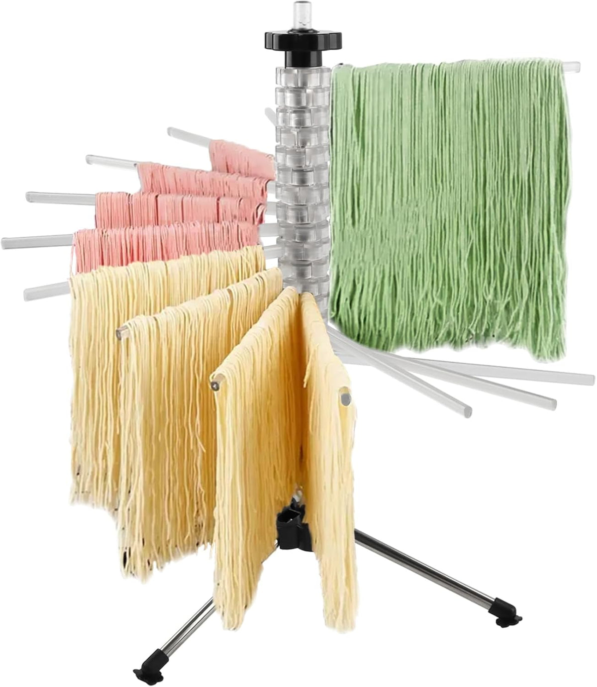 KAYCROWN Collapsible Pasta Drying Rack, 16 BPA-Free Acrylic Rods, Compact for Easy Storage, No Set Up, Hanging up to 5 lbs of Pasta, for Kitchen Quick Drying Homemade Noodle, Easy to Clean