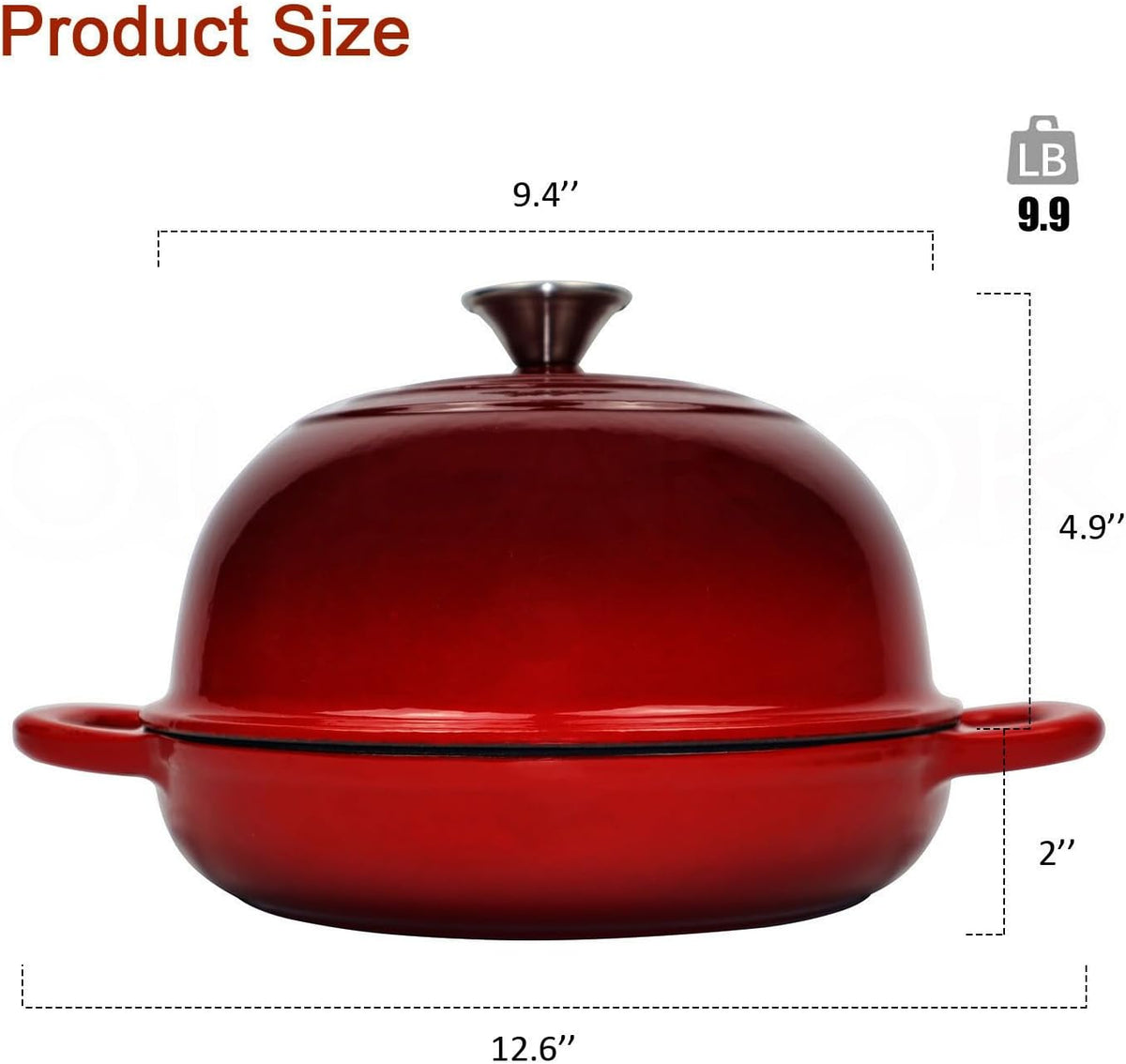 Dutch Oven for Bread Baking Bread Oven for Sourdough Bread Baking, Enameled Cast Iron Dutch Oven Pot with Lid 5 qt Cast Iron Bread Pan, Red