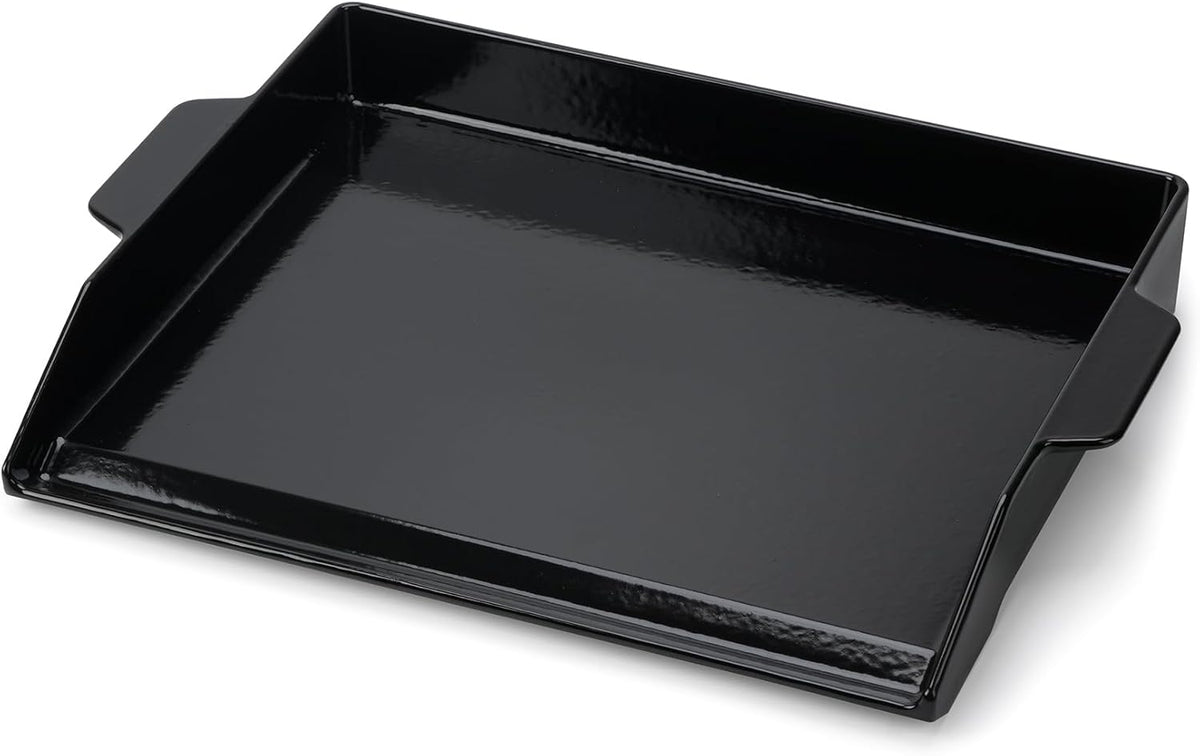 Onlyfire Universal Enamelled Cast Iron Cooking Griddle, Nonstick Coating Griddle Flat Top Grill Plate with Extra High Sidewalls for All Gas Grills and Range Oven, 18.5" x 14"
