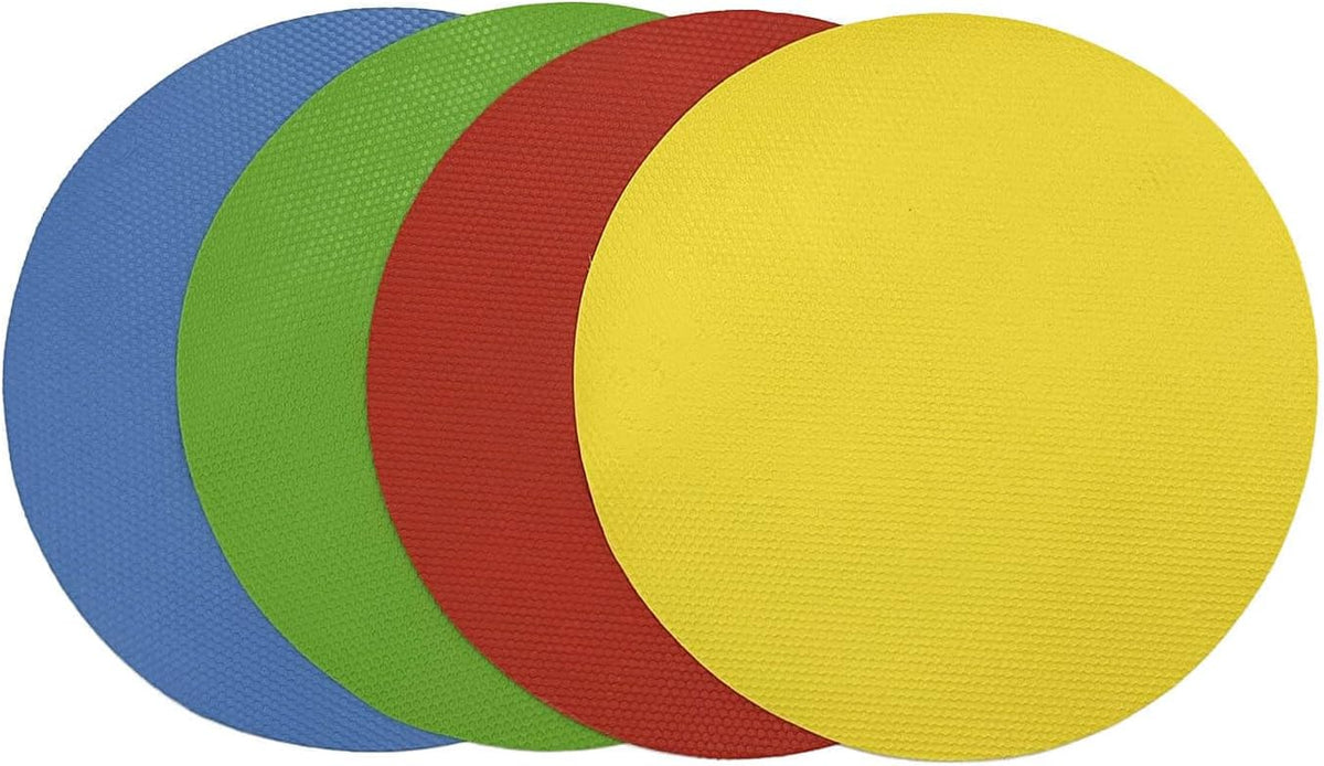 4 Pack Rubber Jar Opener Grippers, 4.9 Inch Round Bottle Opener, Jar Opener for Seniors with Arthritis(Blue,Red,Green,Yellow)