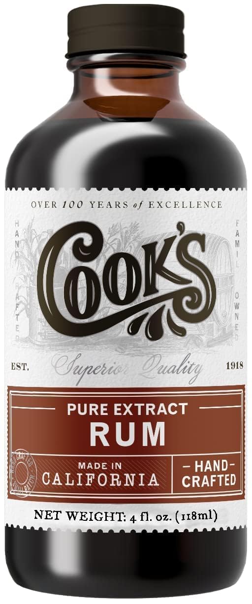 Cook's, Pure Rum Extract, For Baking, Ice Cream, Candies, Cakes, 4 oz
