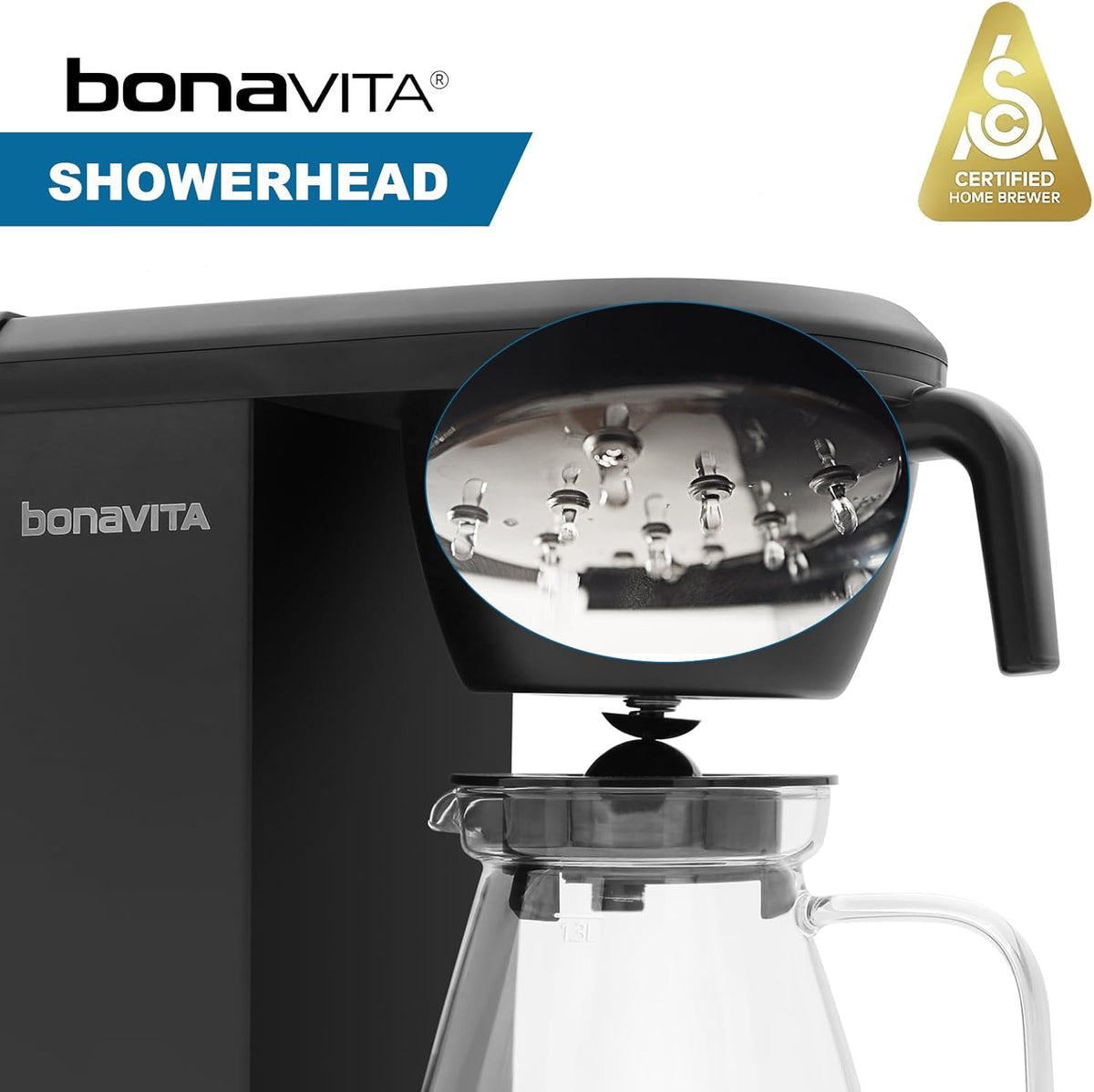 Bonavita Enthusiast 8 Cup Drip Coffee Brewer, Pour Over, SCA Certified Coffee Machine with Thermal Carafe, Stainless Steel Panel, Removable Reservoir