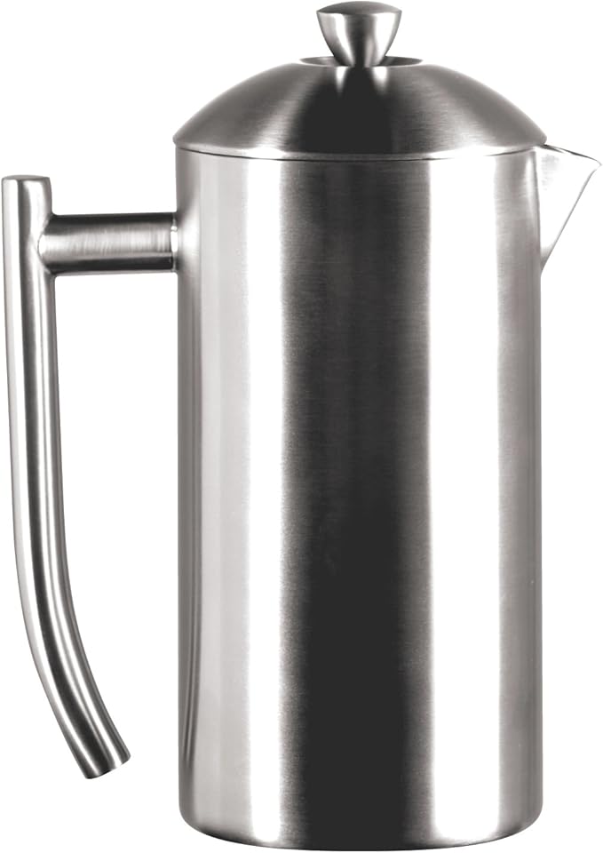 Frieling French Press Coffee Maker - 23 Ounce, Brushed Stainless Steel - Coffee Press & Cold Brew Pitcher - Stovetop Espresso Maker for Camping & Travel