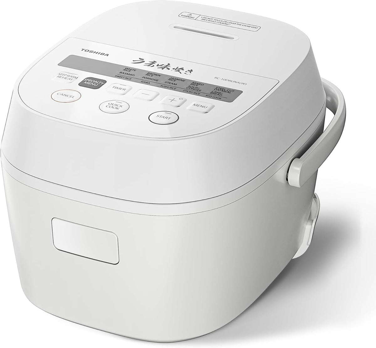 TOSHIBA Umami Smart Rice Cooker 5.5-Cup Uncooked, Fuzzy Logic, 15-in-1 Functions, Digital Display, Delay Timer, Keep Warm, Nonstick Inner Pot, White