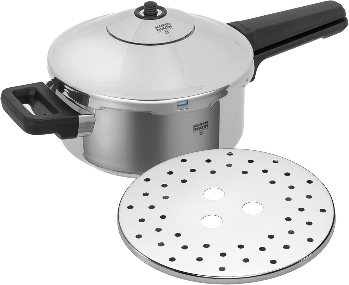 Kuhn Rikon Duromatic Stainless-Steel Saucepan Pressure Cooker - 3.7-Qt
