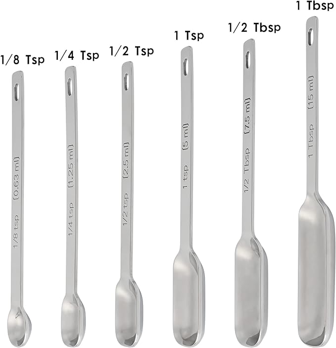 Stainless Steel Measuring Cups and Spoons Set of 12, 5 Dry Measuring Cups and 6 Measuring Spoons With Leveler for Kitchen