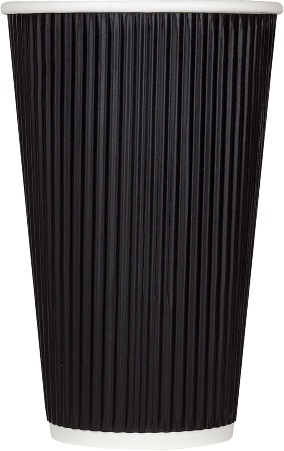 Karat 16oz Ripple Insulated Coffee Hot Cups [500 Count] Black Double Poly Lined Paper Hot Cup - Ideal for Hot Beverages, 90mm (C-KRC516B)