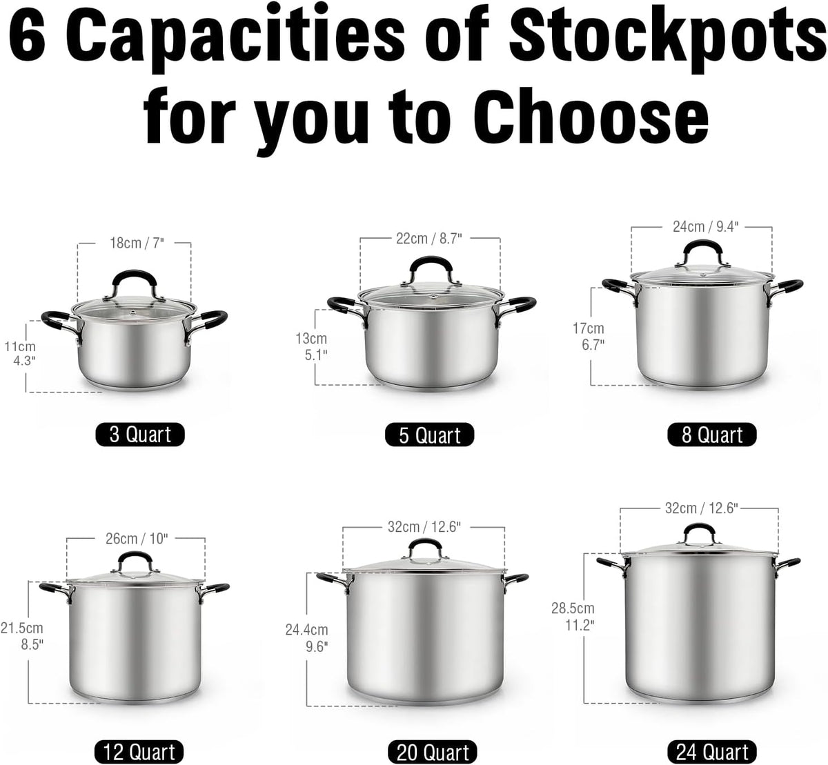 Cook N Home Stockpot Sauce Pot Casserole Pan Saucier Induction Pot With Lid Professional Stainless Steel 5 Quart, Dishwasher Safe With Stay-Cool Handles, Silver