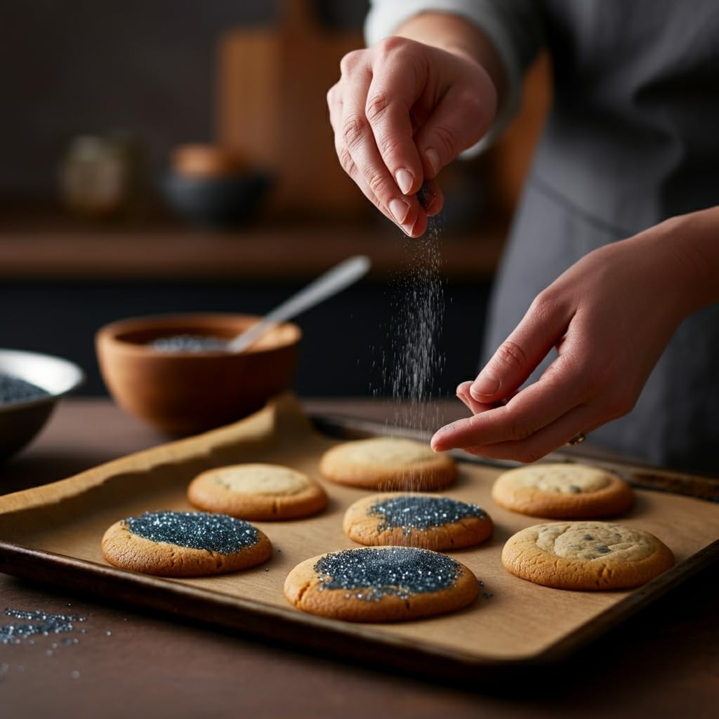 Bakerpan Black Sanding Sugar for Baking & Cookie Decorating - 5 Ounce Edible Black Sugar Sprinkles for Cookies, Cakes, Cocktails (Made In USA)