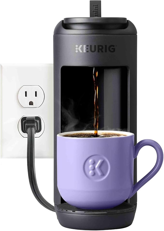 Keurig K-Mini Mate Single Serve K-Cup Pod Coffee Maker, Brews Up to 12 oz Cup, Compact Portable Coffee Machine for Small Spaces, Great for Dorms & Offices, Black