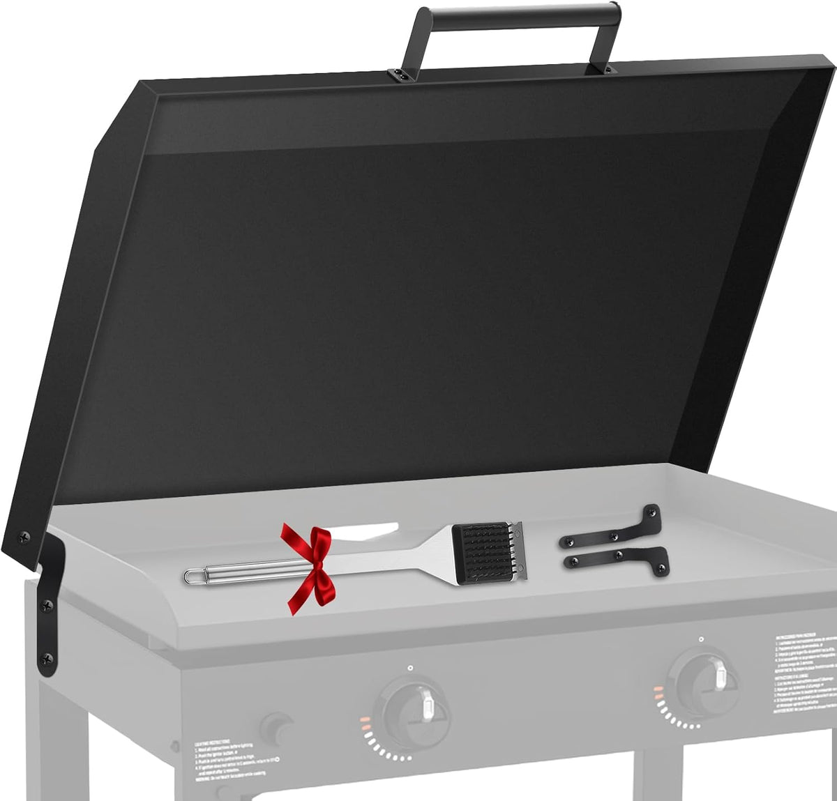 Griddle Cover 36 inch for Blackstone, Matte Texture Aluminum Grill lid for Blackstone, Powder-Coated, Suitable for 36 Griddle Grill Cover (Hinged Lid with Handle)