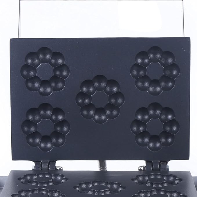Mini Donut Maker Machine, Commercial Waffle Donut Machine, Plum Blossom Donut Maker Waffle Maker, For Breakfast, Snacks, Desserts & More with Non-stick Surface, Makes 5 Doughnuts