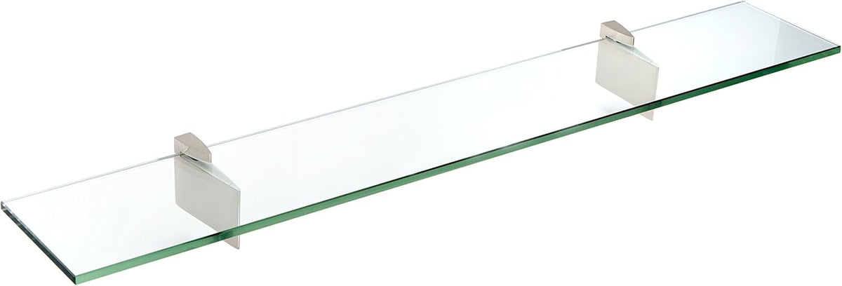 Spancraft Glass R-4.75x33-Brushed Steel Raven Glass Shelf, Brushed Steel, 4.75" x 33"