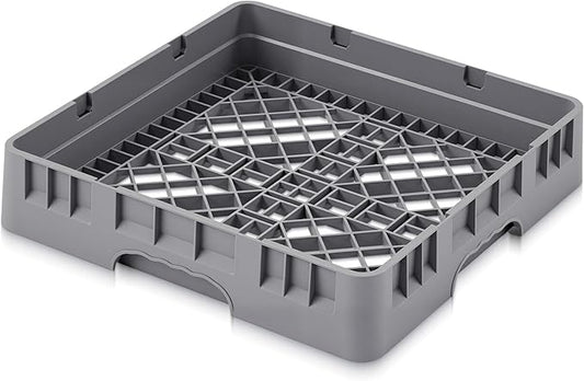 1 Pack Commercial Dishwasher Tray Rack Polypropylene Full Size Flatware Rack for Bowls Plates Knives Forks Cups (Basic,Gray)