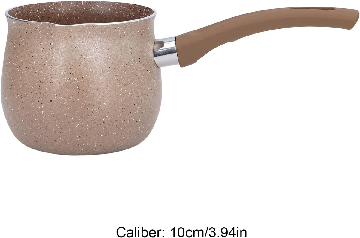 Non Stick Milk Pan, Enamel Milk Pan,Butter Warmer, Single Handle Coffee Warmer Boiling Pot Mini Milk Pan Aluminum Alloy Non Stick Anti Scalding for Cooking(Coffee)