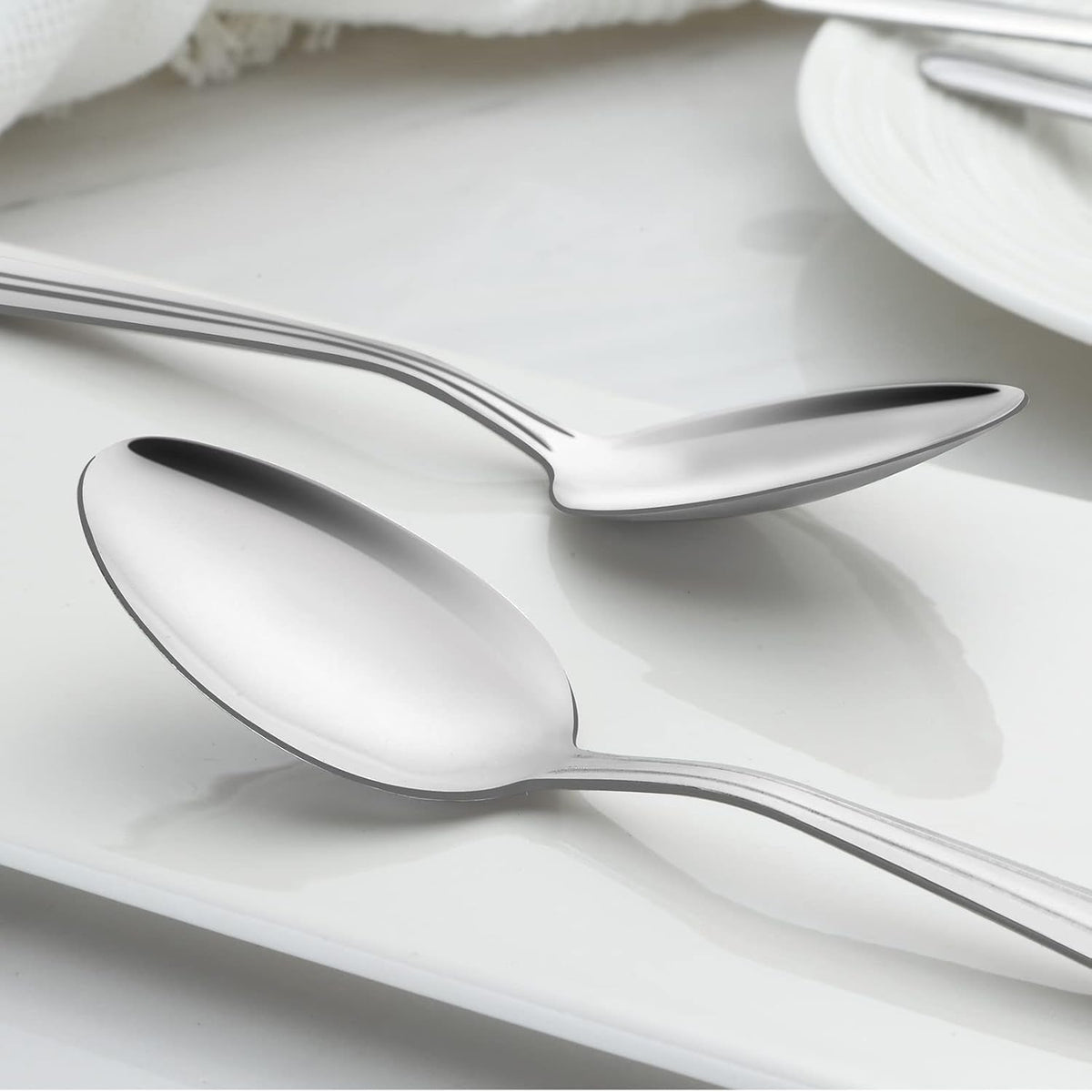 BEWOS 24 Pieces Tea Spoons Set, 6.2 Inches Stainless Steel Teaspoons Silverware, Coffee Spoons, Small Mirror Polished, Dishwasher Safe, Silver For Home, Restaurant