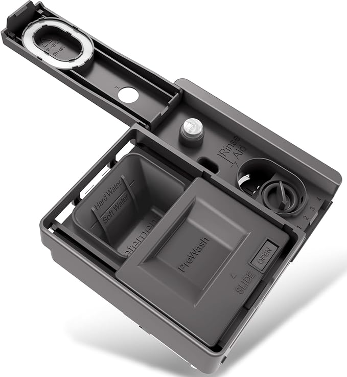 Upgraded W10876529 Dishwasher Detergent Dispenser Compatible with Whirlpool Kenmore Jenn-Air Dishwasher Soap Dispenser Replacement Parts W10620297 W10620299 AP6024305 PS11738149 Rinse Aid Dispenser