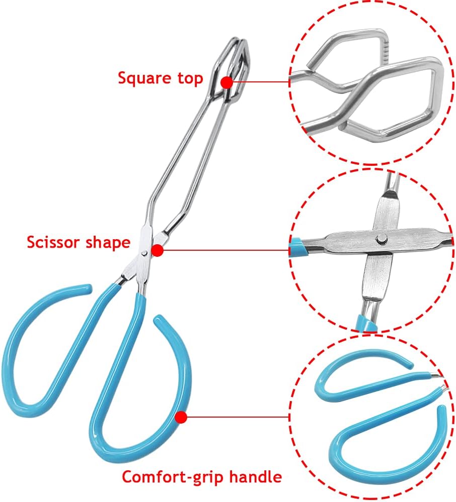 2 Pcs 10 Inch Scissor Food Tongs,Stainless Steel Kitchen Tongs Serving Tong with Comfort-Grip Handle for Cooking,Barbecue,Grilling,Heavy Duty Buffet Pliers