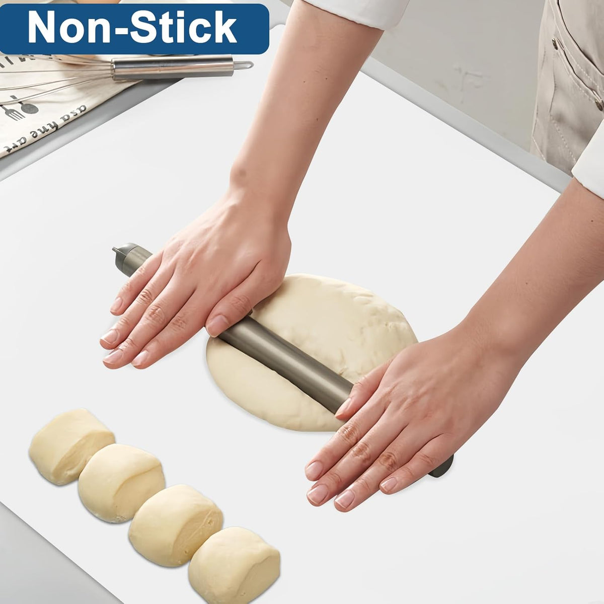 Large Silicone Mat, 48"x32"(120cmx80cm) Silicone Mats for Kitchen Counter, Non-Slip Heat Resistant Mat, Kitchen Counter Mat, Waterproof Countertop Protector for Craft, Semitransparent