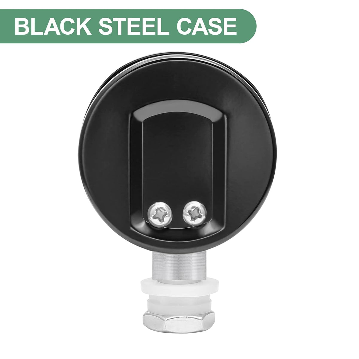Roastove Black case Pressure Cooker Gauge, Pressure Canner Gauge, Steam Pressure Gauge, 2" Dial, Lower Mount, Including Gasket, Nut