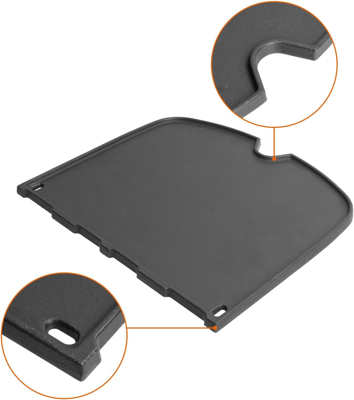 Cast Iron Grill Griddle and Cooking Grate for Weber Traveler Portable 9010001 9020001 9030001 9013001 Gas Grill, Replacement Parts for Weber Traveler Portable Gas Grill Stealth Edition, Black