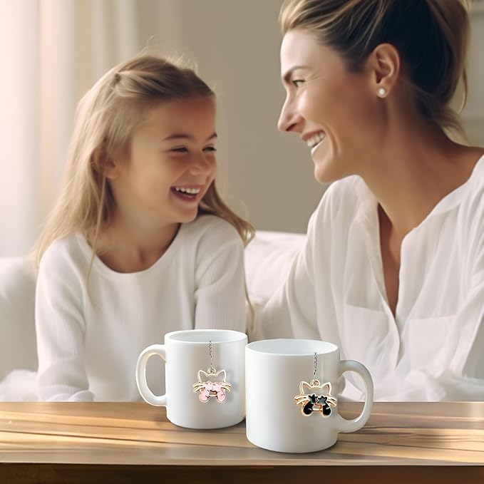 2pcs Tea Infuser,Loose Leaf Tea Steeper Tea Strainer with Cute Cat Charm Stainless Steel Tea Ball Tea Diffuser Tea Infusers for Loose Tea