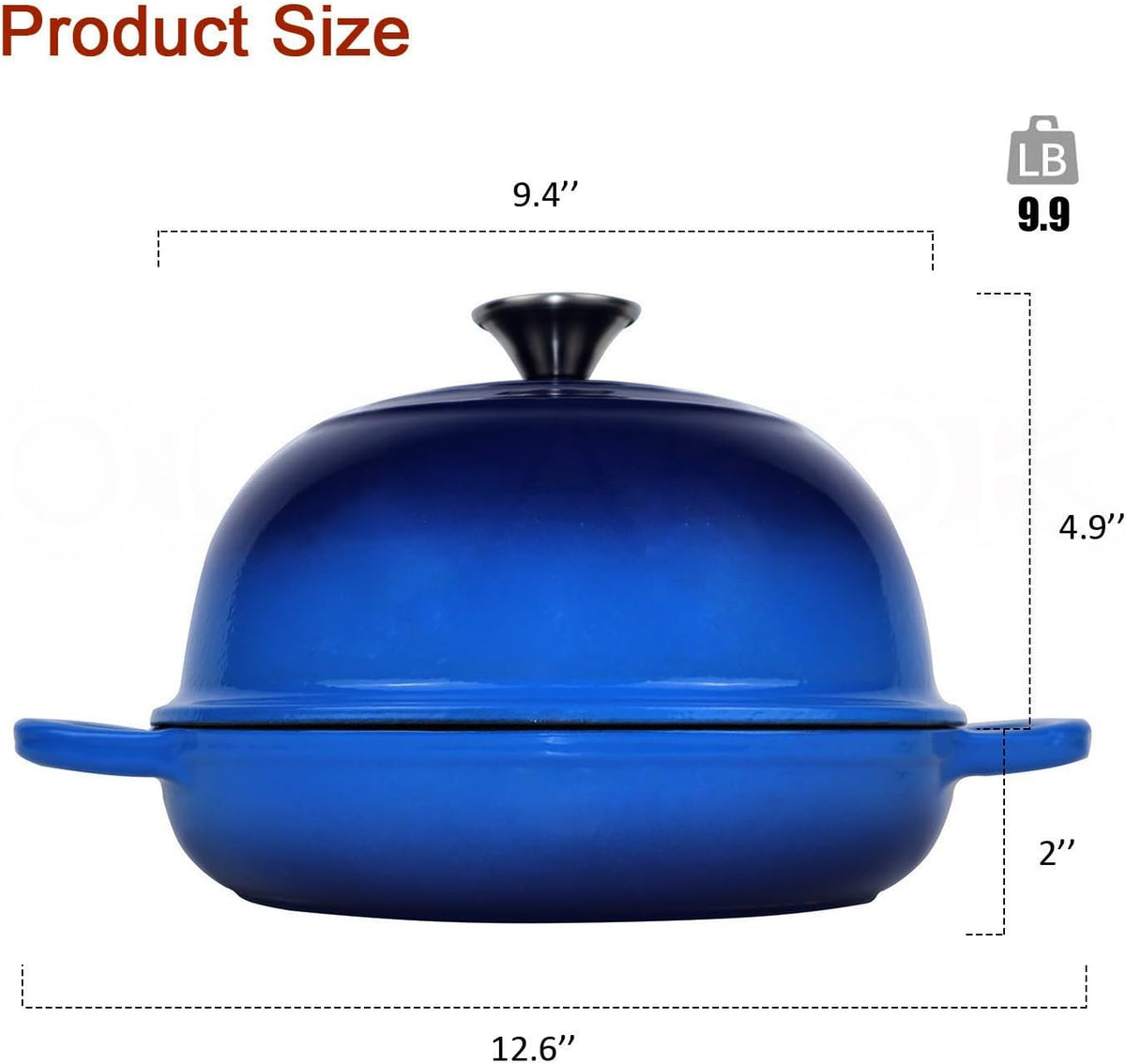 Dutch Oven for Bread Baking Bread Oven for Sourdough Bread Baking, Enameled Cast Iron Dutch Oven Pot with Lid 5 qt Cast Iron Bread Pan, Blue