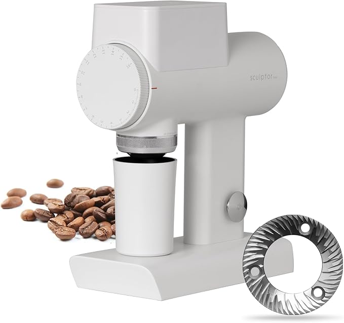 TIMEMORE Sculptor 064S Flat Burr Coffee Bean Grinder, Electric Espresso Grinder with Stepless Coarseness Adjustment, Suitable for Pour over, French Press, Cold Brew - White