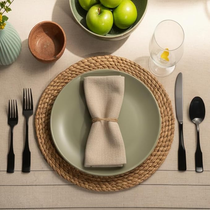 Alata Kate Black Mirror 40-Piece Silverware Set,Service for 8,Stainless Steel Flatware Set,Mirror Cutlery Set,Dishwasher Safe