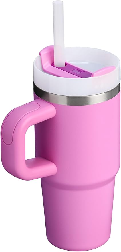 STANLEY Quencher H2.0 Tumbler with Handle and Straw 14 oz | Flowstate 3-Position Lid | Cup Holder Compatible for Travel | Insulated Stainless Steel Cup | BPA-Free | Peony