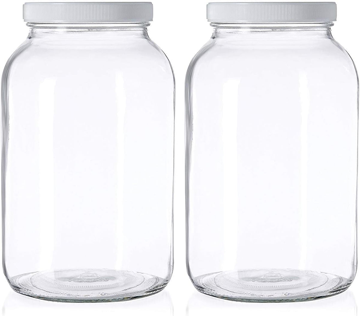 kitchentoolz 1 Gallon Glass Mason Jars – Extra Large Wide Mouth Jars with Airtight Lids – Perfect for Sourdough Starter, Fermenting, Pickling, and Storage – Made in the USA – Pack of 2