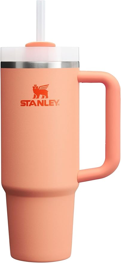 STANLEY Quencher H2.0 Tumbler with Handle and Straw 30 oz | Flowstate 3-Position Lid | Cup Holder Compatible for Travel | Insulated Stainless Steel Cup | BPA-Free | Nectarine