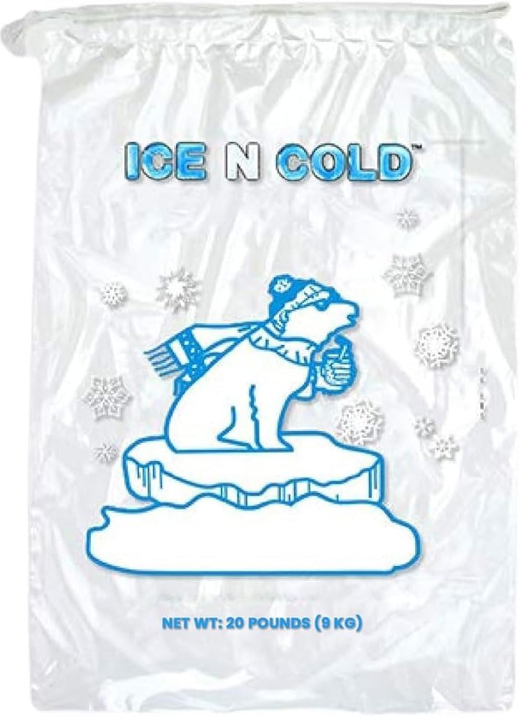 Ice Bags with Drawstring Closure | 20lb, 500ct/cs | 50 mic Thickness | Portable Storage and Freezer Keeper