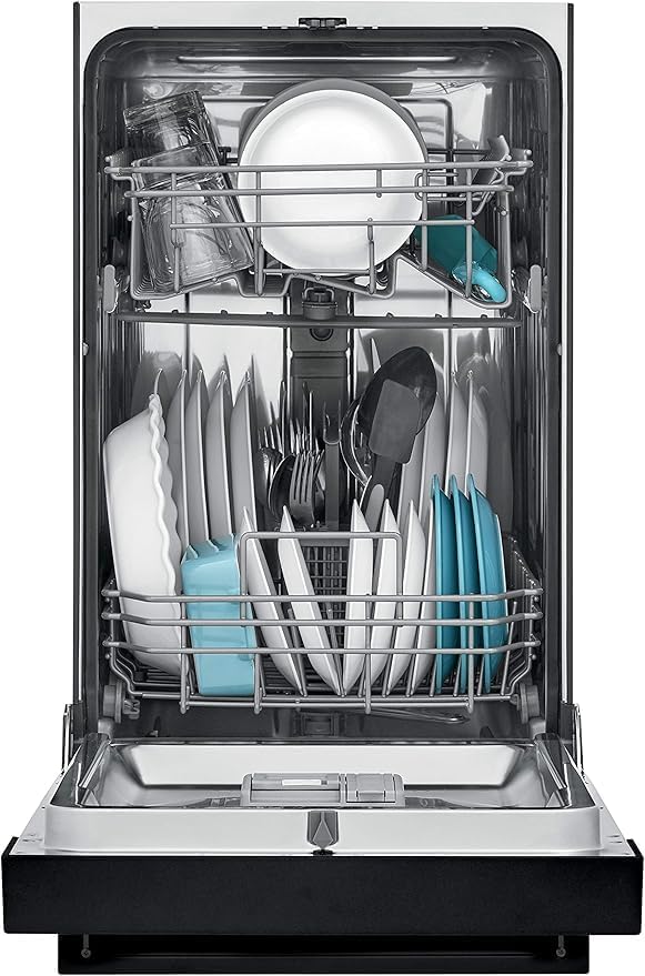 Honeywell 18 Inch Dishwasher with 8 Place settings, 6 Washing Programs, Stainless Steel Tub, UL/Energy Star- Black