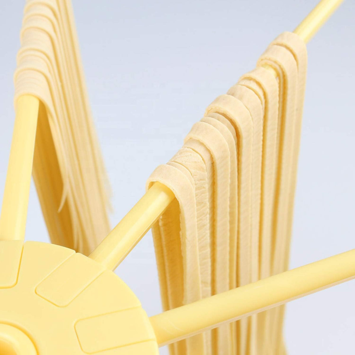 GOZIHA Pasta Drying Rack Noodle Stand with 10 Bar Handles Collapsible | Household Noodle Dryer Rack Hanging for Home Use | Spaghetti Drying Rack Noodle Stand | Easy Storage and Quick Set-Up (Yellow)