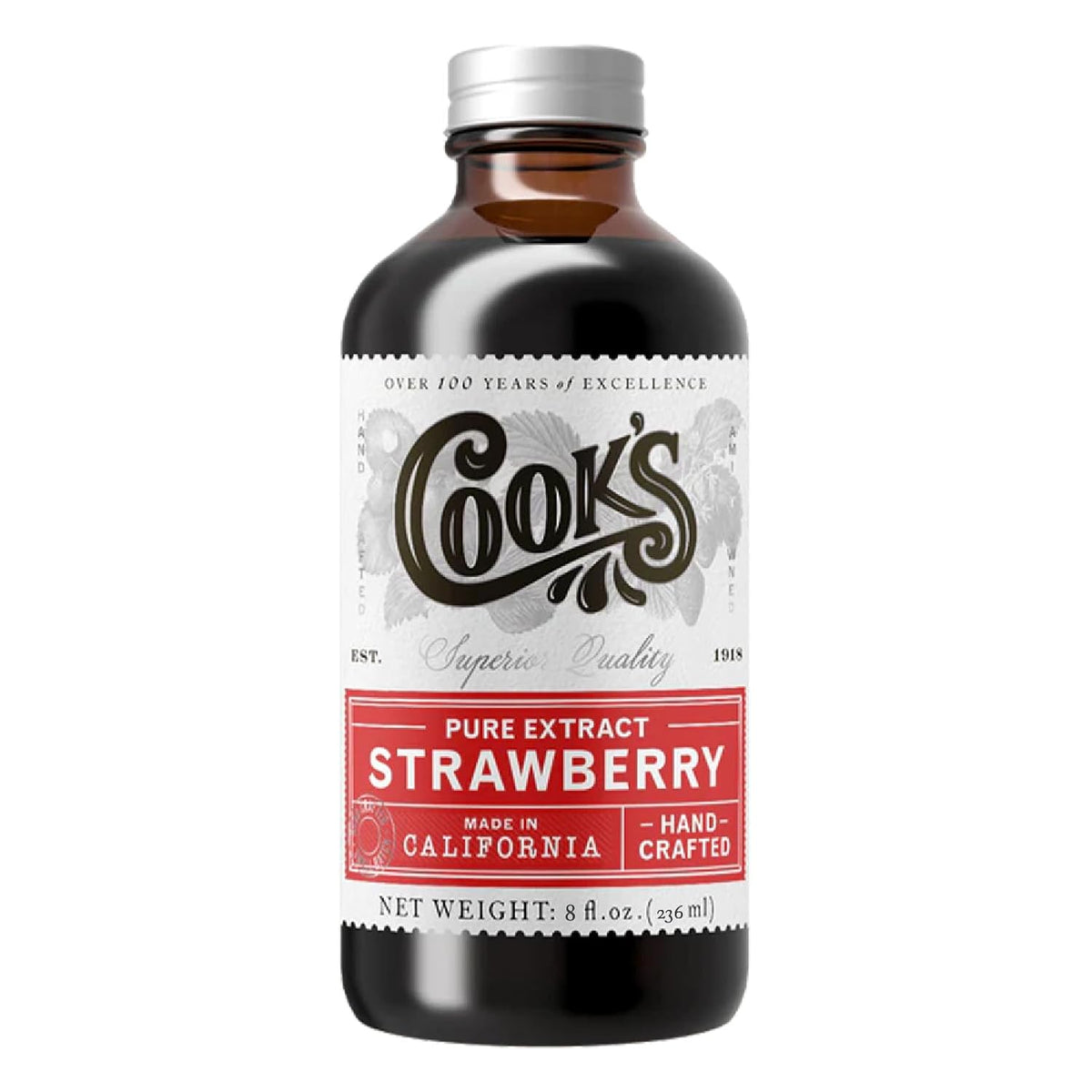 Cook's, Strawberry Extract for Baking, Preserves, Syrup, Cookies, Cakes, 8 oz