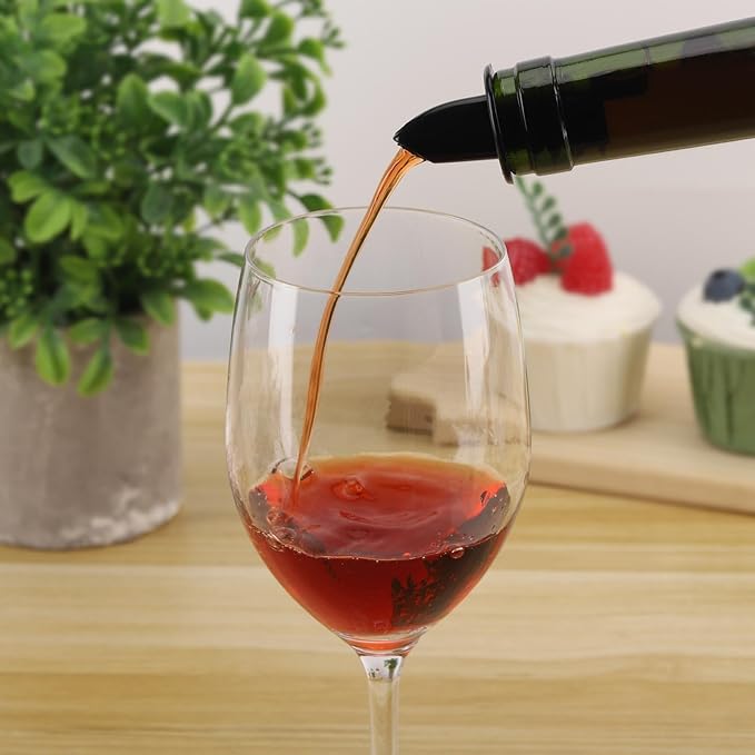 200 Pack Bottle Pourers Wine Pourers Plastic Liquor Free Flow Pourers Spout Pourer Black for Kitchen Olive Oil Mixed Drinks, 2.7 * 1.2 Inch