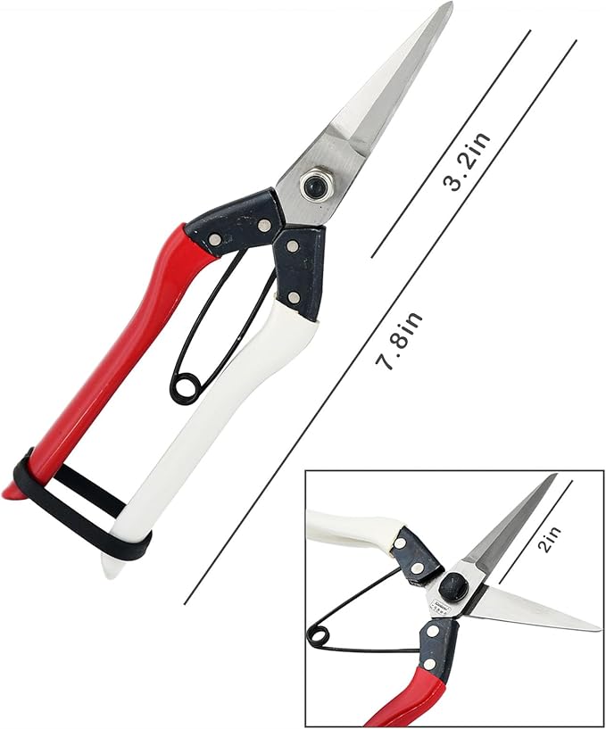 Double-Edge Garden Shears Micro-Tip Pruning Shears Extra Heavy Straight Garden Scissors Effortless Cuts Pruning Shears for Gardening Clippers for Plant Herb Flower Harvesting Fruits vegetables