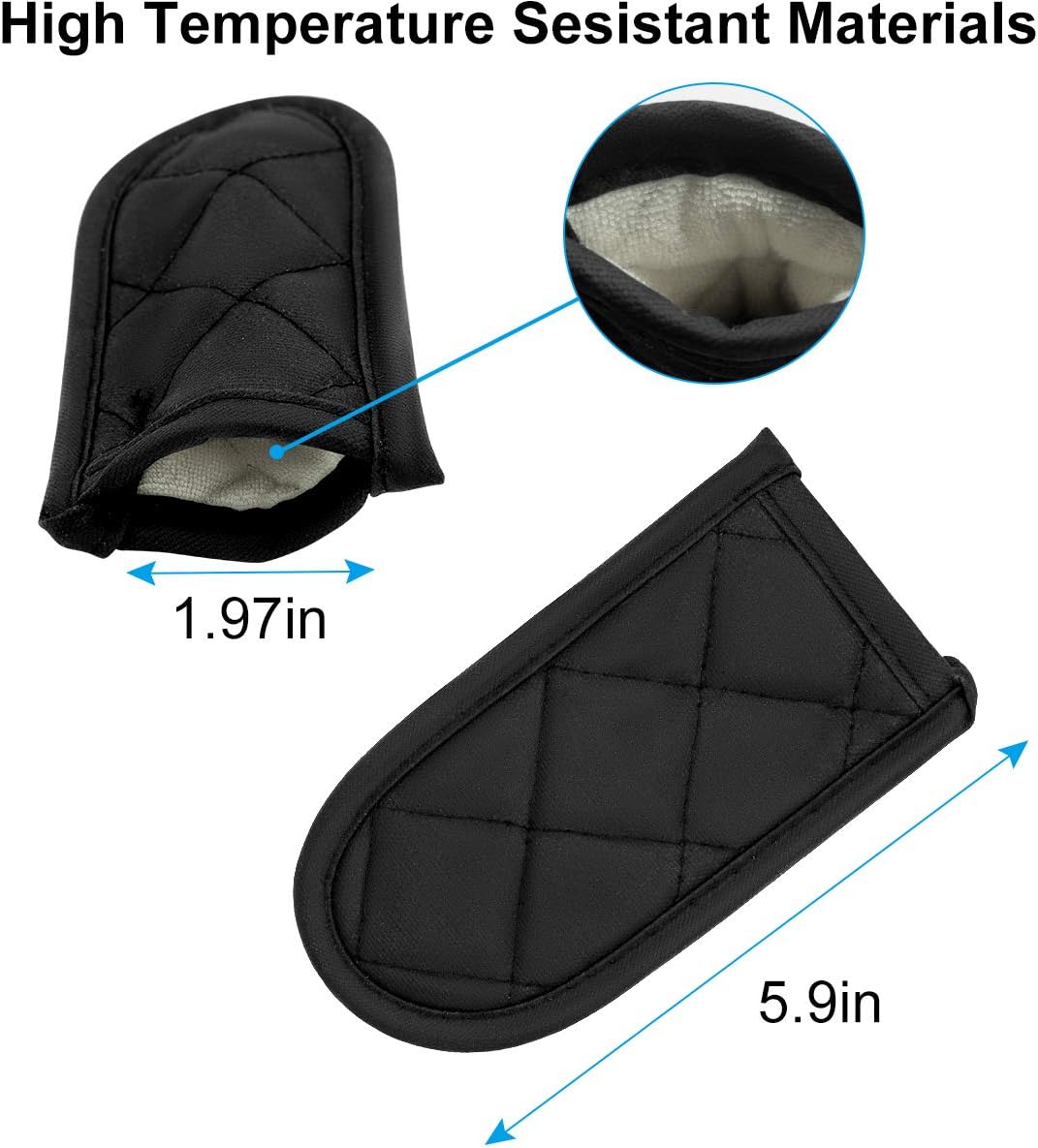 Evoio Cast Iron Skillet Handle Covers, Pan Pot Handle Covers Heat Resistant, Hot Handle Covers, Pan Pot Cast Iron Skillet Handle Holder Sleeves Mitt for Kitchen, BBQ and Baking Cookware (2-Pack Black)