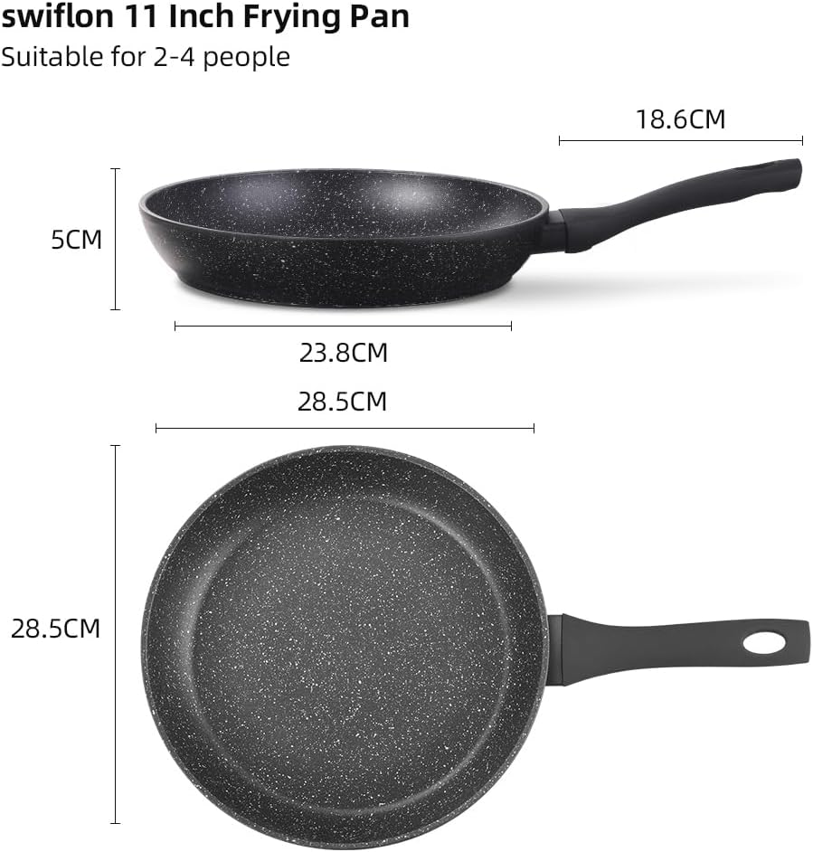 Non Stick Frying Pans,Healthy Stone Cookware,Deep Frying Pan Skillet,Omelette Pan,Nonstick Cooking Egg Pans，PFOA-free Non Toxic Frying Pan (11 Inch)