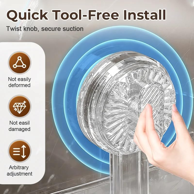 Universal Removable Faucet Storage Rack, Removable Faucet Storage Rack Installs (White)