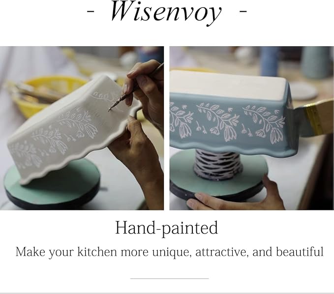 Wisenvoy Loaf Pan Bread Pan Ceramic loaf pans for baking Porcelain Baking Pans Nonstick Bread Pans for Baking