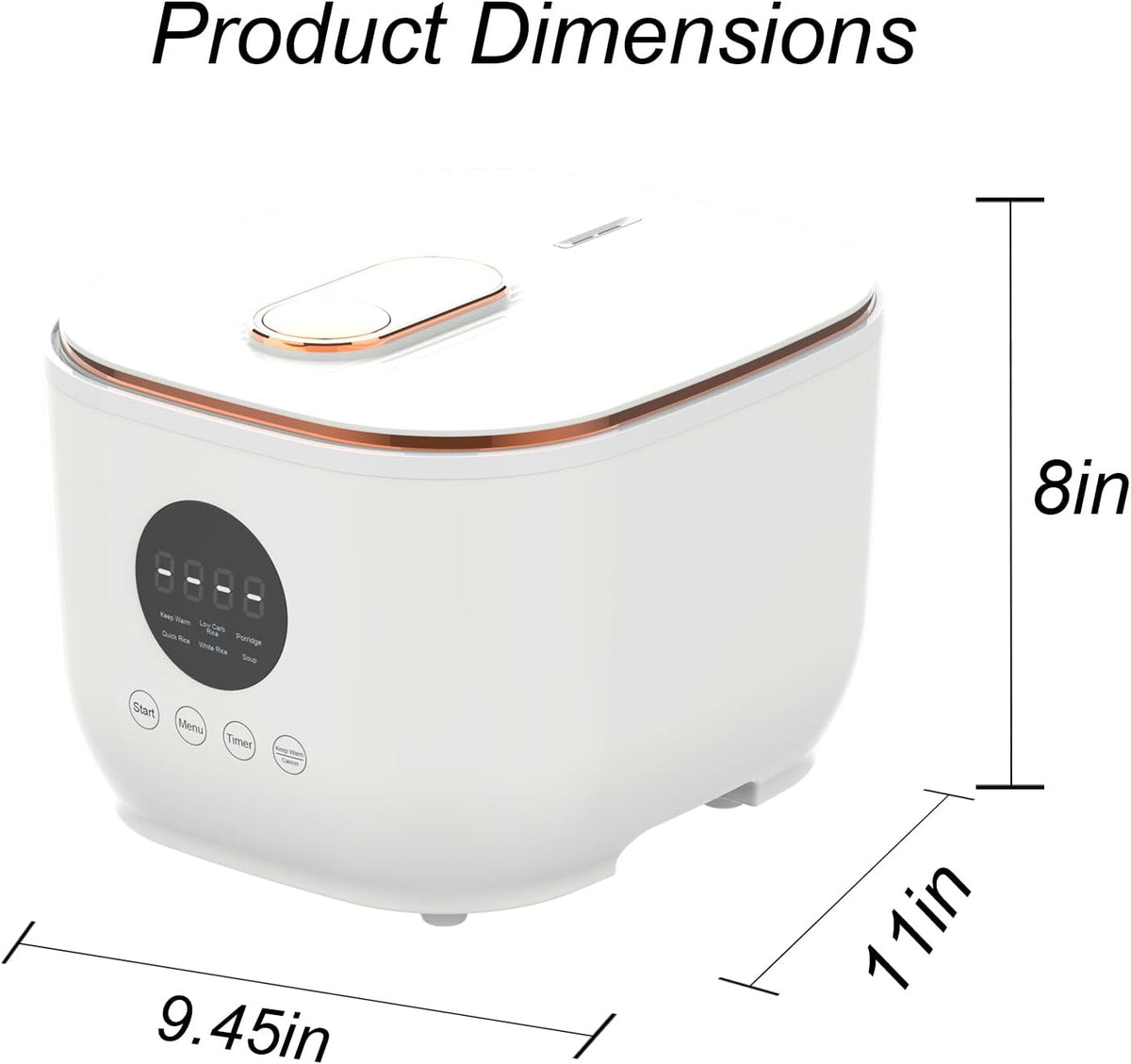 3L Healthy Low Carb Rice Cooker, Low Sugar Digital Steamer,Porridge,Soup,Quick Rice,White Rice,Stainless Steel Filter Basket，5 Cooking Functions,24H Timer & Auto Keep Warm