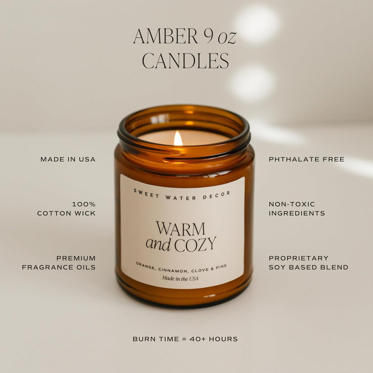 Sweet Water Decor Cinnamon Roll Candle - Fall Candle with Cinnamon, Icing & Buttery Pastry for Home - Soy Candles with 40 Hours Burn Time - 9Oz Black Lid Amber Jar Holiday Scents