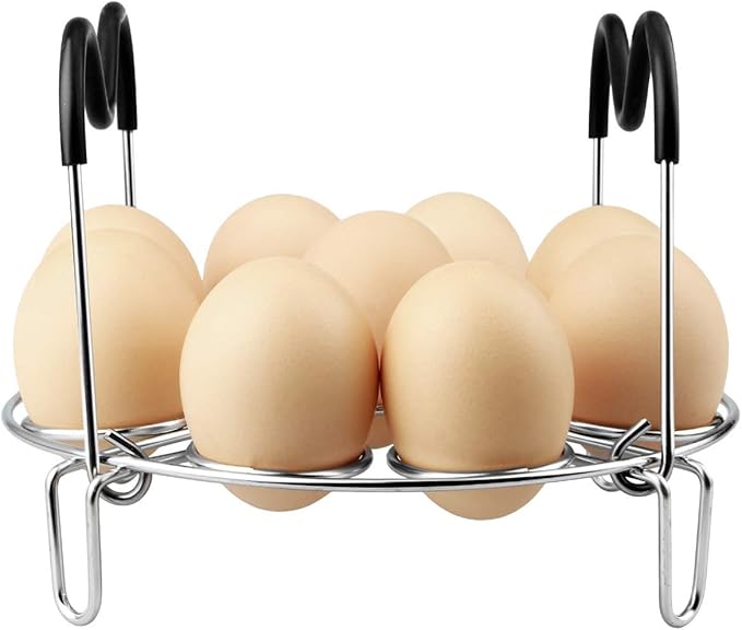 Egg Steamer Rack Trivet with Heat Resistant Handles for Instant Pot Accessories 5,6,8 Quart & Pressure Cooker, Stainless Steel