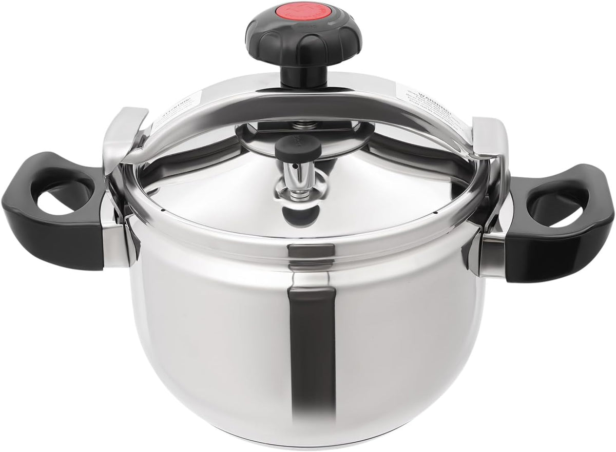 7.4 Quart Pressure Cooker Stainless Steel Pressure Canner, Large Capacity, Commercial Pressure Cooker Clamp On Type, Single Valves for Family or Commercial Use (7.4 Qt)