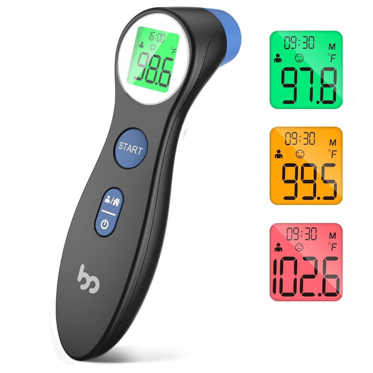 Forehead Thermometer for Adults and Kids, Digital Touchless Thermometer for Baby, Infants and Toddlers, 3 Color Fever Alarm,1s Fast Accurate Reading, Non Contact
