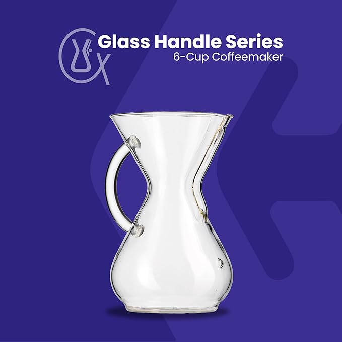 Chemex Pour-Over Glass Coffeemaker - Glass Handle Series - 6-Cup - Exclusive Packaging